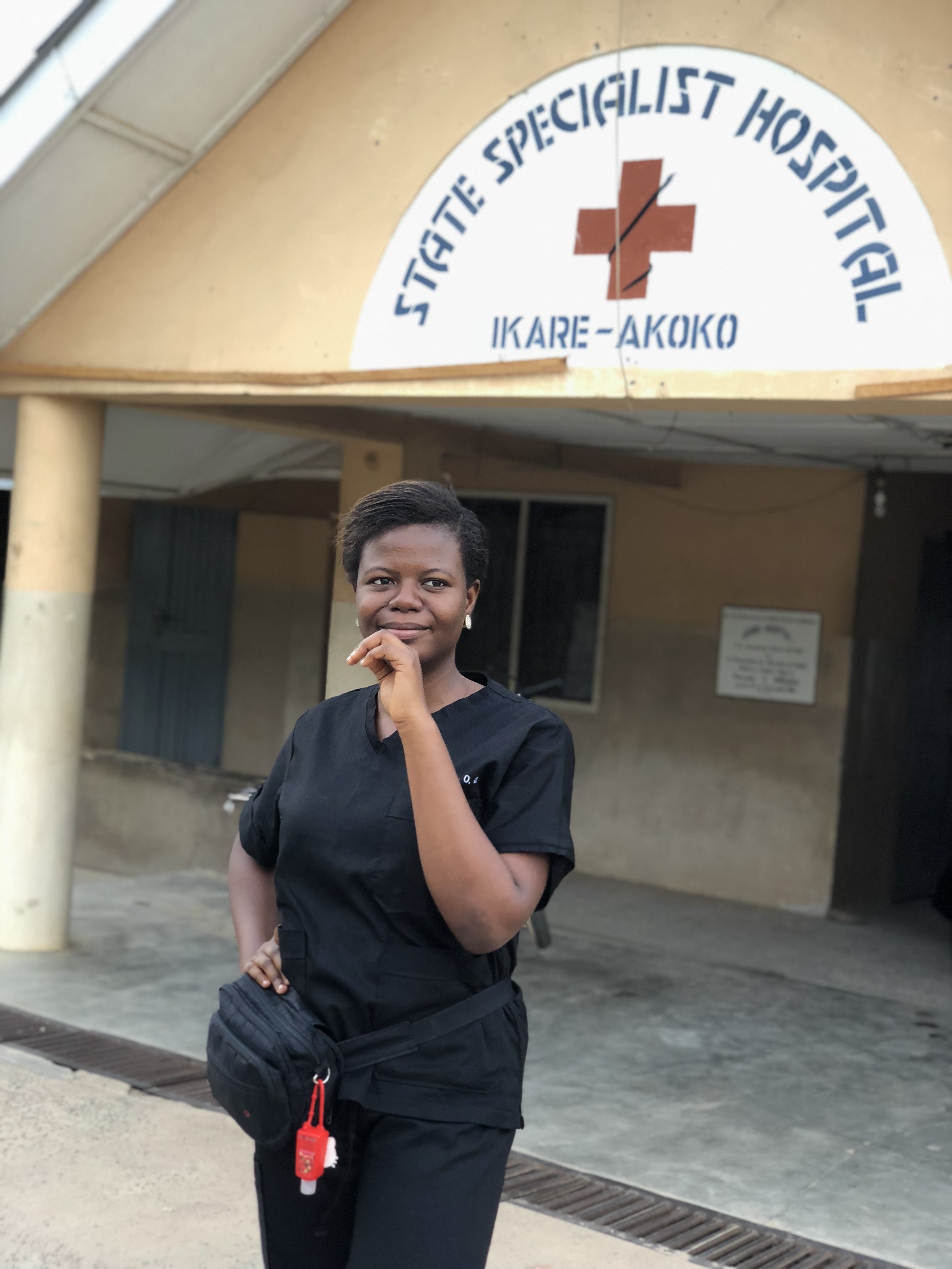 Sisikunmi in front of State Specialist Hospital Akure