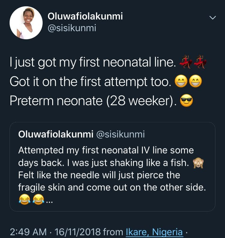 Sisikunmi tweets about neonates